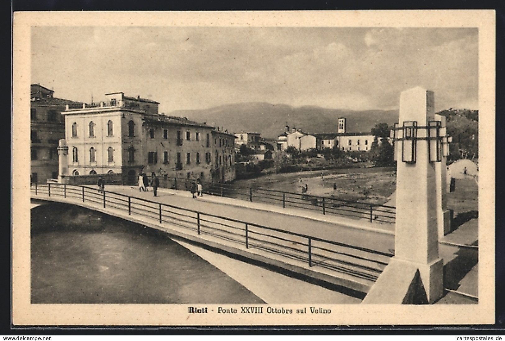 Cartolina Rieti, Ponte XXVIII Ottobre Sul Velino  - Rieti