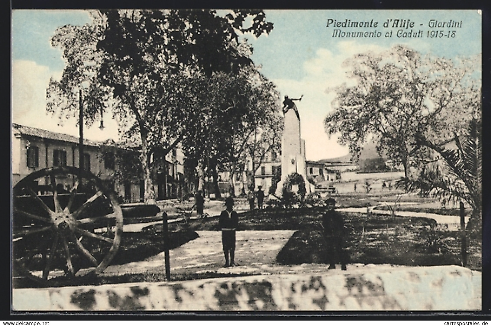 Cartolina Piedimonte D`Alife, Giardini Monumento Ai Caduti 1915-18  - Altri & Non Classificati