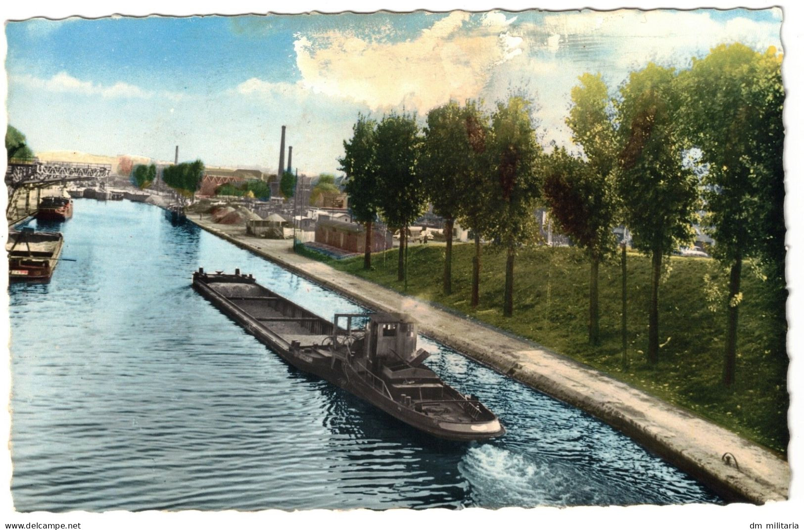 93 - CARTE DANS L'ÉTAT : AUBERVILLIERS - LE CANAL St-DENIS - BELLE VUE SUR PÉNICHES - REMORQUEUR ?  - BATELLERIE - SEINE - Péniches