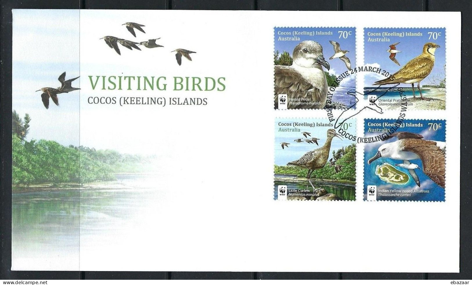 Australia 2015 Visiting Birds Cocos Keeing Islands FDC FDI + FREE GIFT - Omslagen Van Eerste Dagen (FDC)