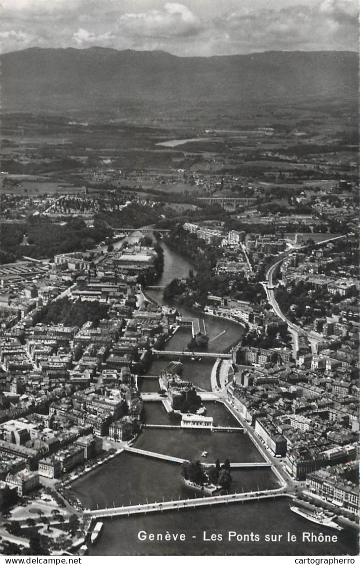 Postcard Switzerland Genève Les Ponts Sur Le Rhone - Genève