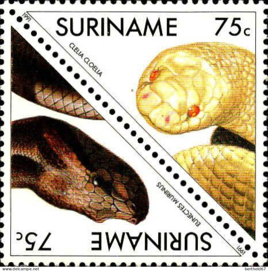 Suriname Poste N** Yv:1231/1242 Les Reptiles - Serpientes