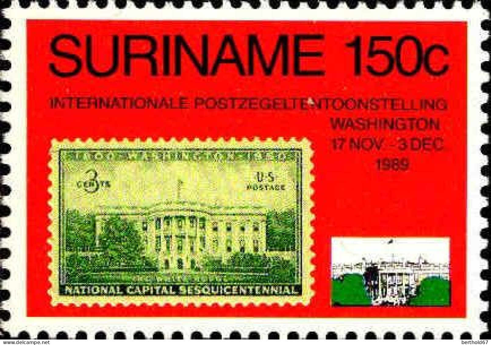 Suriname Poste N** Yv:1168/1170 Exposition Philatélique Washington - Expositions Philatéliques