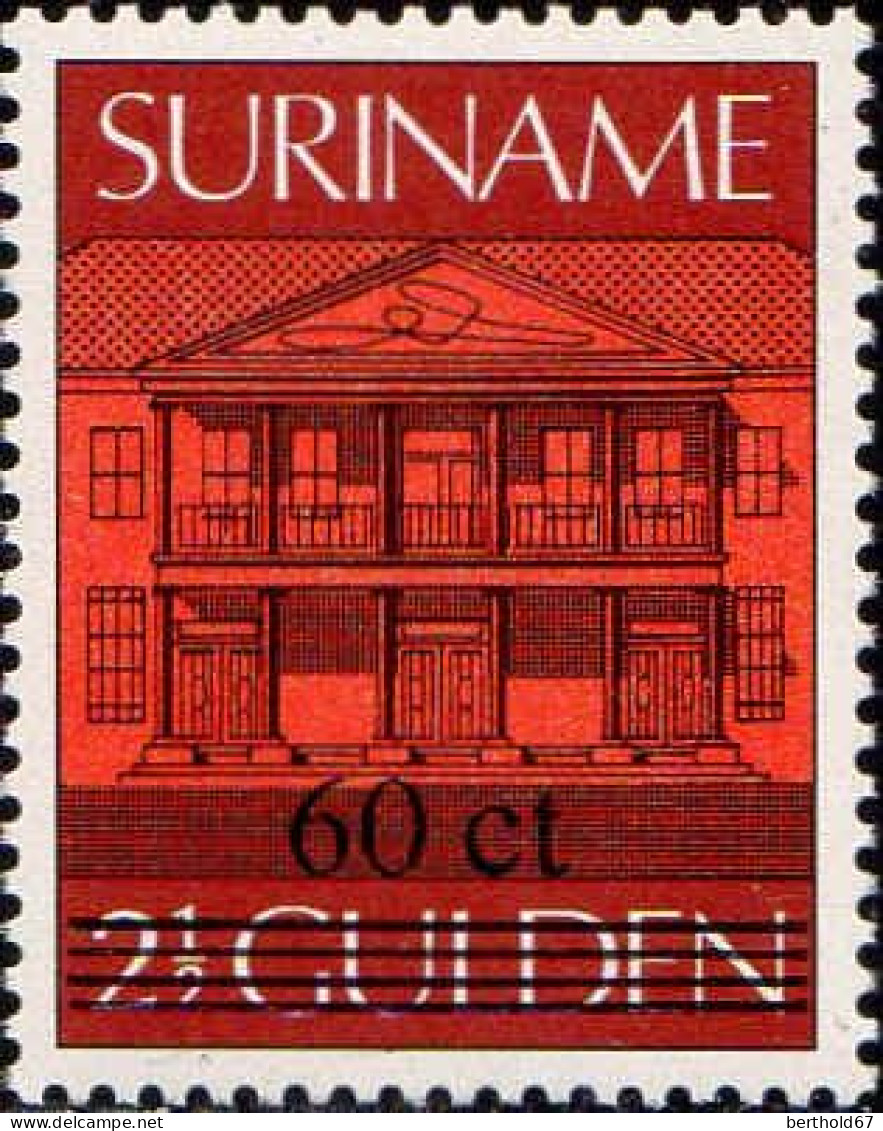 Suriname Poste N** Yv:1068/1069 Central Bank Paramaribo Surcharge Nv.Valeur - Sonstige & Ohne Zuordnung