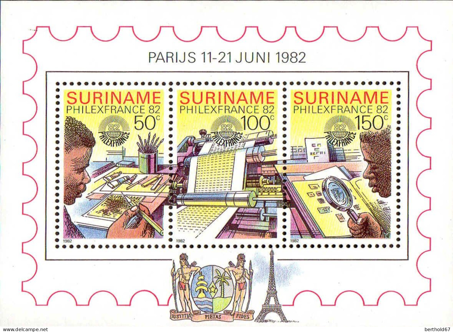 Suriname Bloc N** Yv:39 Mi:34 Exposition Philatélique Philexfrance - Expositions Philatéliques