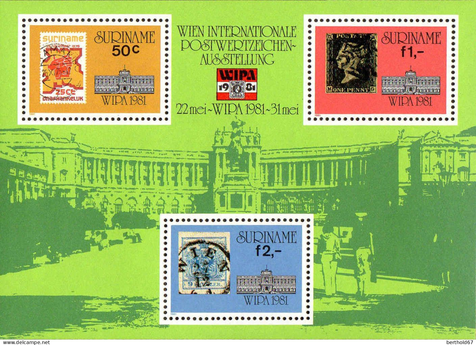 Suriname Bloc N** Yv:35 Mi:30 Exposition Philatélique Wipa 1981 - Philatelic Exhibitions