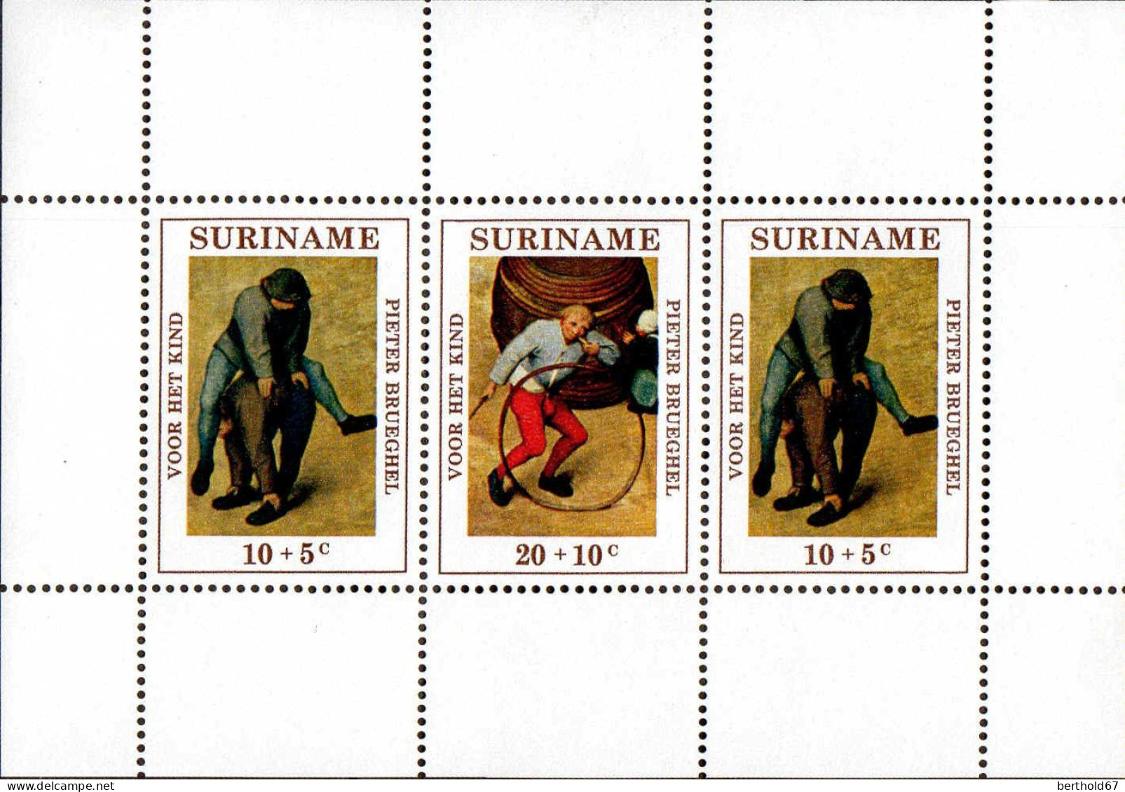 Suriname Bloc N** Yv:11 Mi:11 Peter Brueghel Voor Het Kind - Autres & Non Classés