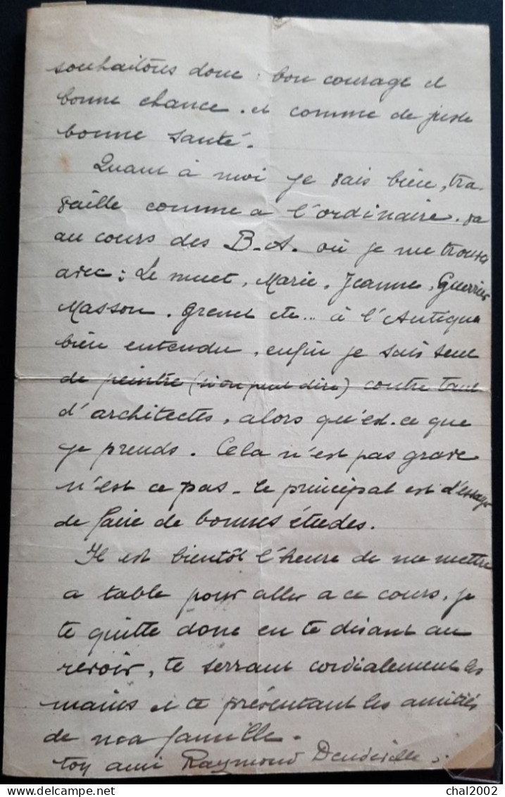 Lettre De Rouen Le 10 Janvier 1917 Croquis Signé Deudeville - Documenten