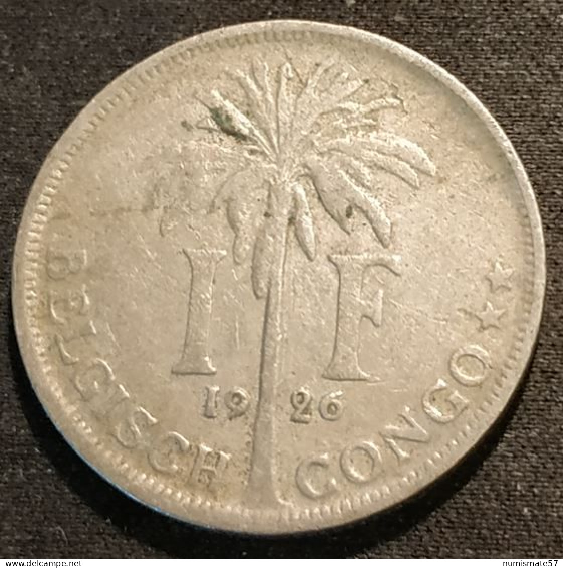 CONGO BELGE - 1 FRANC 1926 ( Légende NL) - KM 21 - 1910-1934: Albert I.