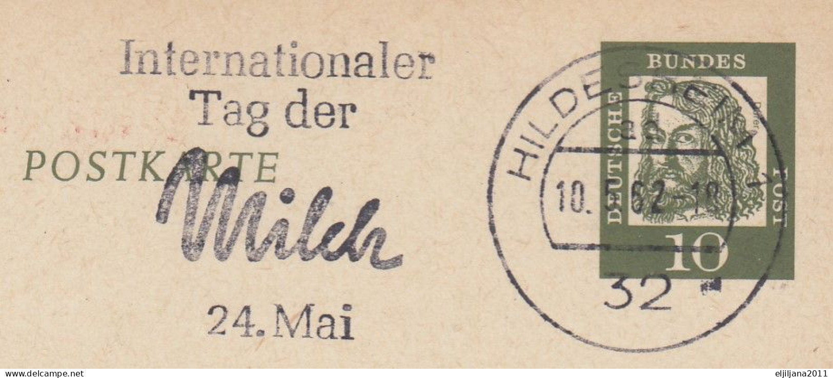 ⁕ Germany 1962 Deutsche BundesPost ⁕ FUNKLOTTERIE (24a) Hamburg 1 ⁕ HILDESHEIM Postmark ⁕ Stationery Postcard - Postkarten - Gebraucht