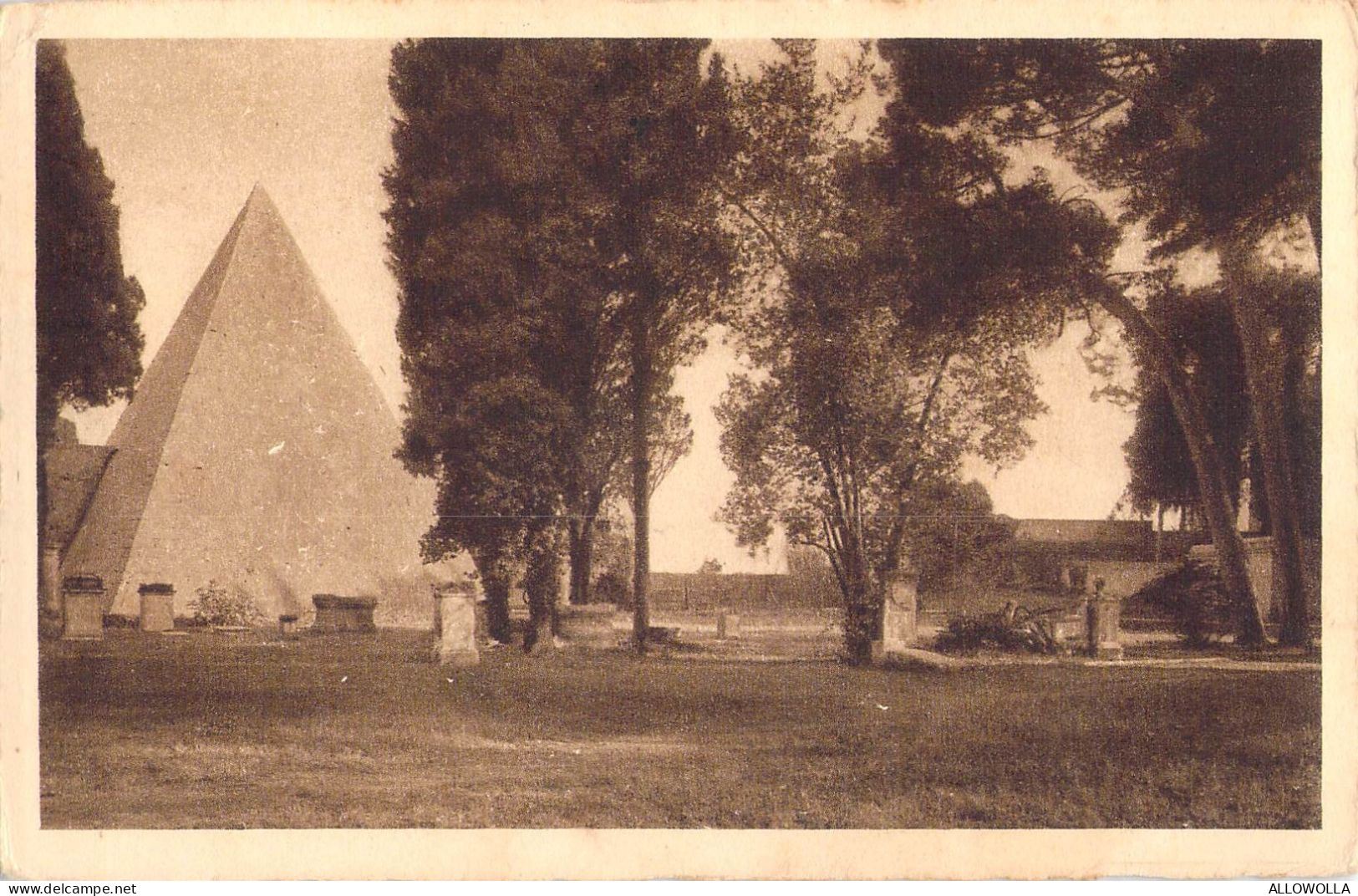 26954 " PIRAMIDE DI CAIO CESTIO-ROMA " VERA FOTO-CART.POST. SPED.1930 - Altri Monumenti, Edifici