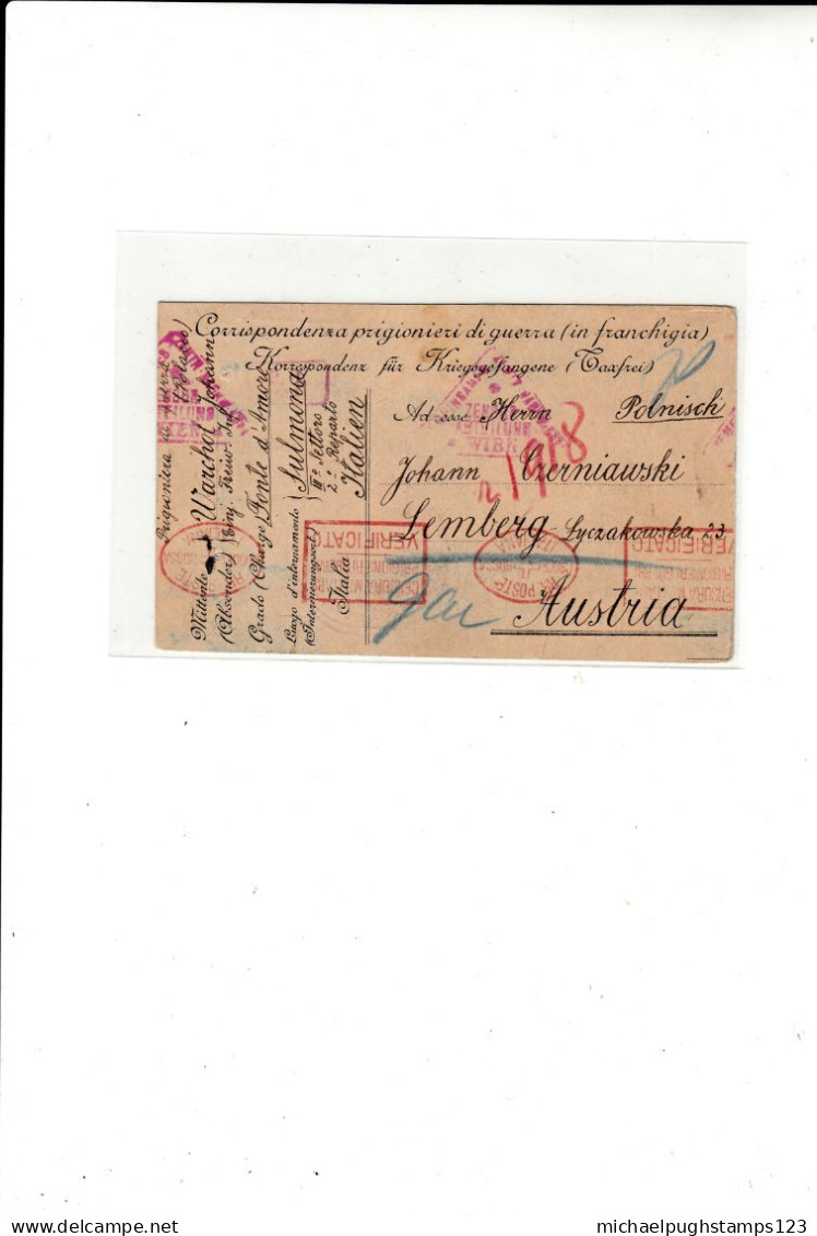 Italy / Polish P.O.W. Mail / Austria / Red Cross Mail - Zonder Classificatie