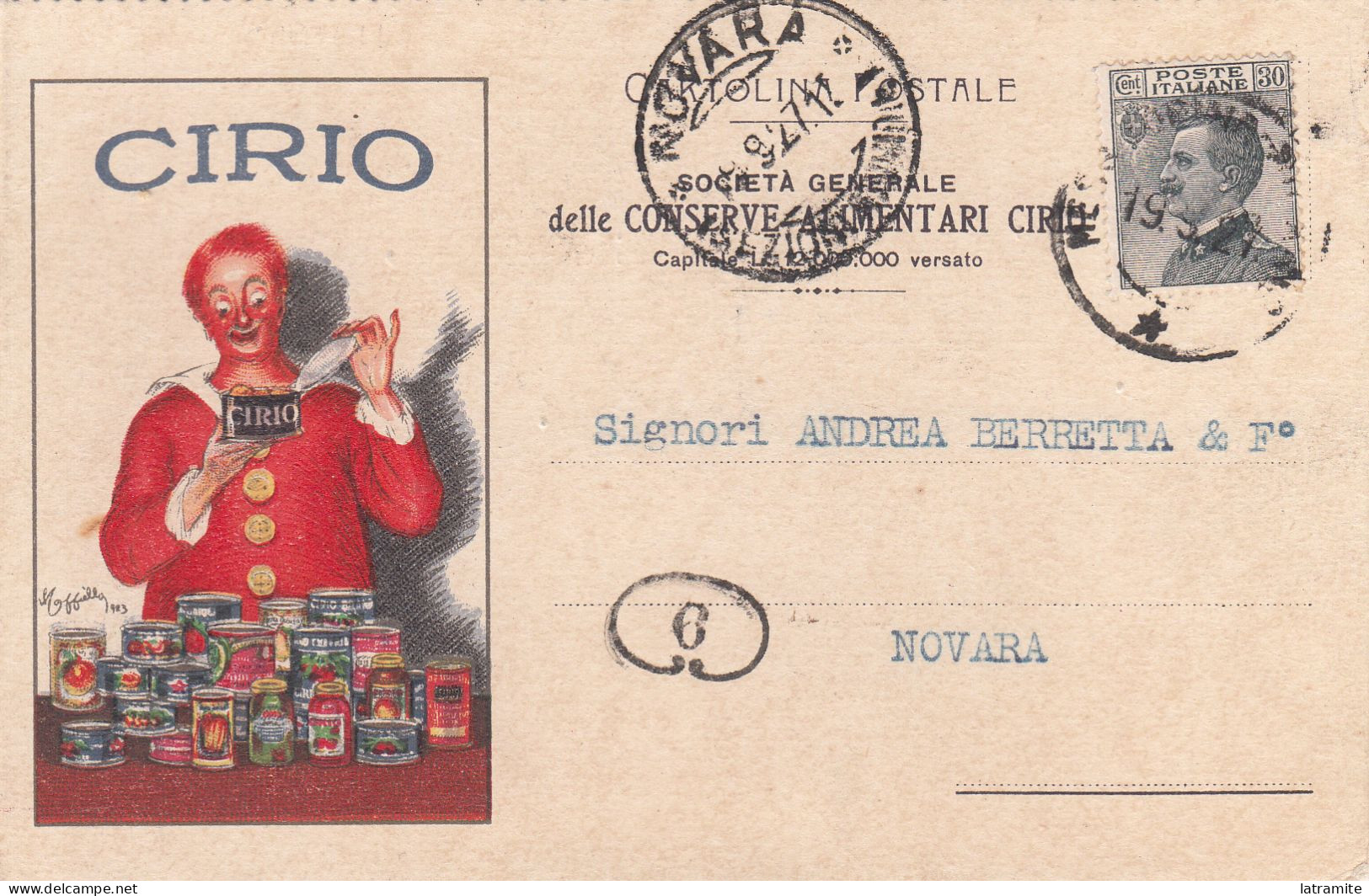 CAPPIELLO - Cartolina Pubblicitaria Firmata Italiana CIRIO - Other & Unclassified