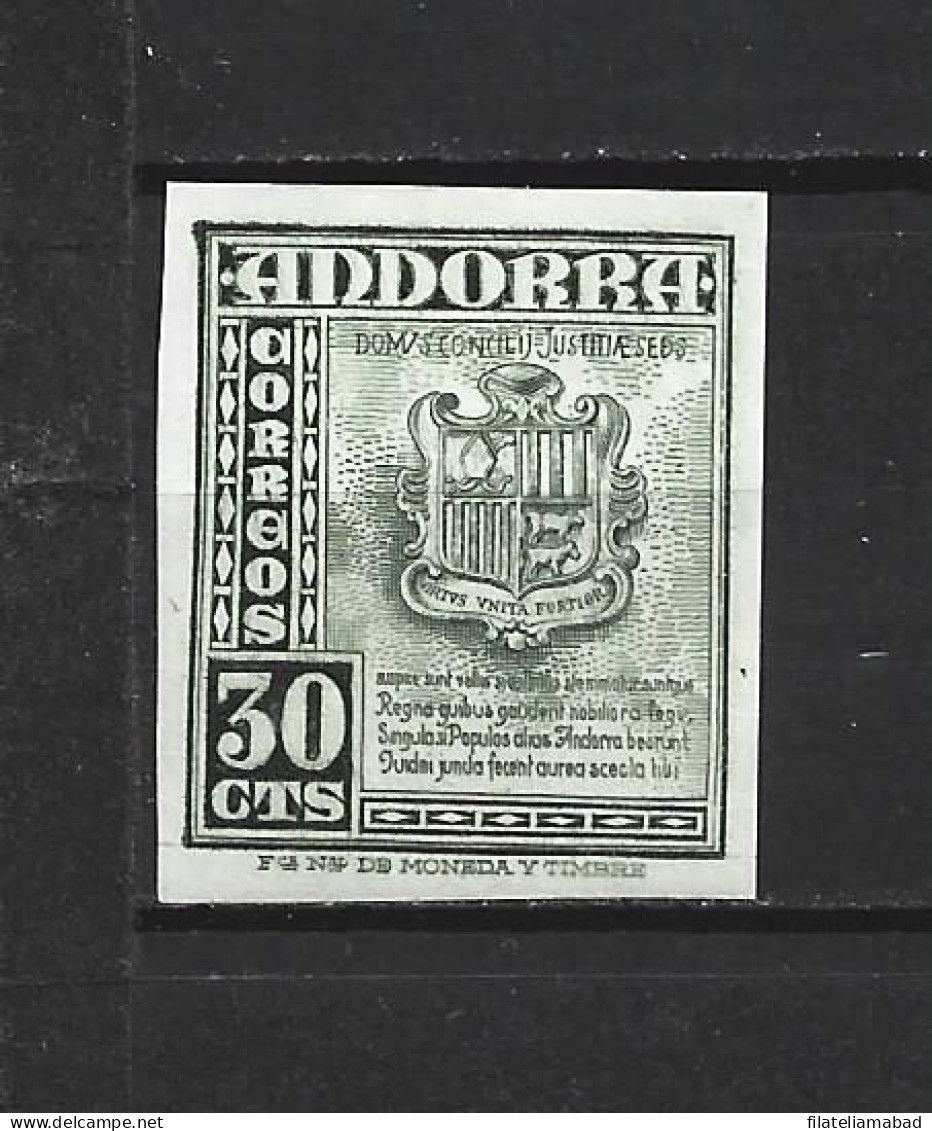 ANDORRA CORREO ESPAÑOL SELLO SIN DENTAR Nº 45 SIN CHARNELA MUY RARO (S. 2). - Unused Stamps