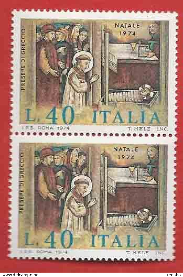 Italia, Italy, Italie, Italien 1974; Natale, Christmas, Noël: Presepe Di Greccio, Nativity Of Greccio. Coppia Nuova. - Christmas