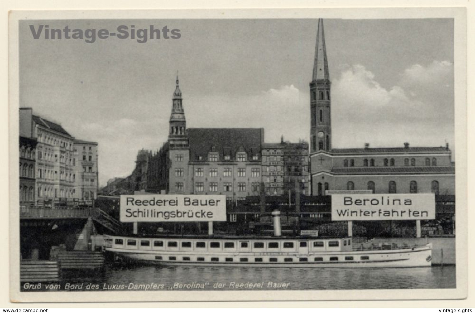 Berlin: Luxus Dampfer Berolina - Reederei Bauer (Vintage PC 1920s) - Passagiersschepen