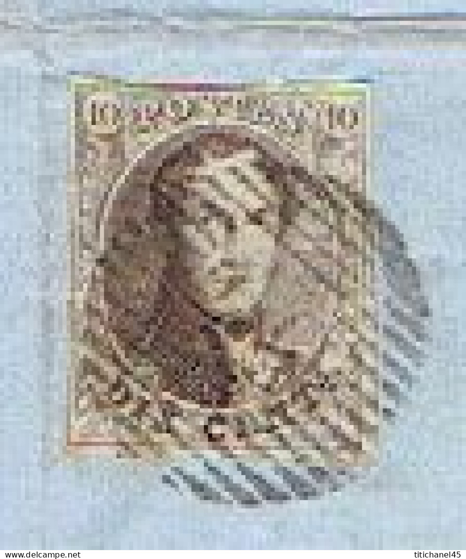 N°10 Margé S/ LAC Obl. P64 JEMEPPE (08.1861)+ Entête SOCIETE CHARBONNIERE MARIHAYE FLEMALLE-GRANDE & SERAING - 1858-1862 Medaillen (9/12)