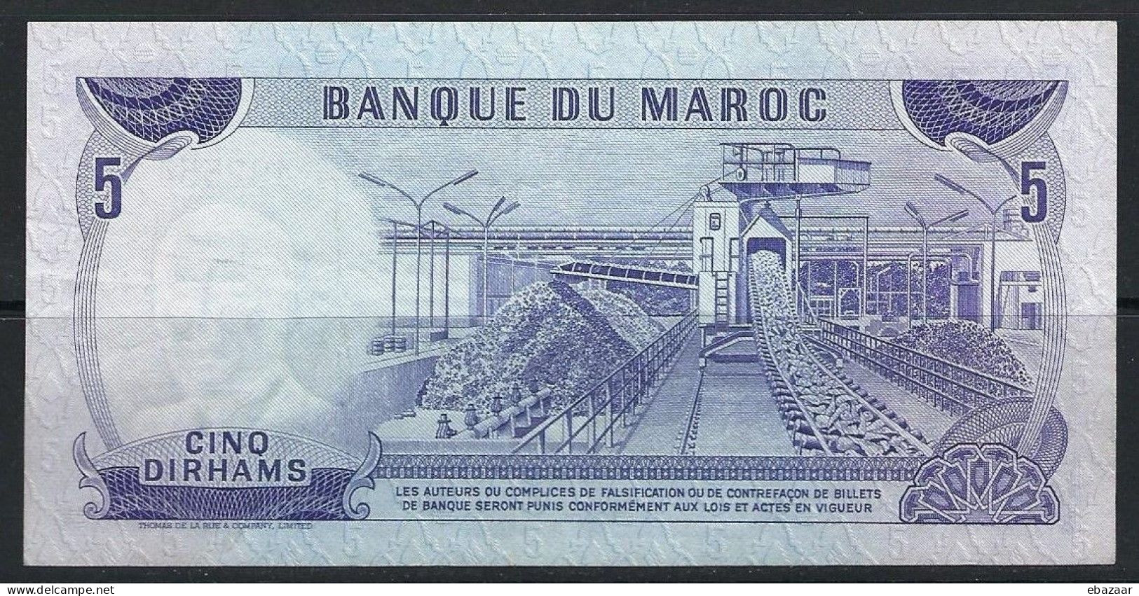 Morocco 1970 Banque Du Maroc 5 Dirhams Banknote P-56a VF++ Crisp - Marokko