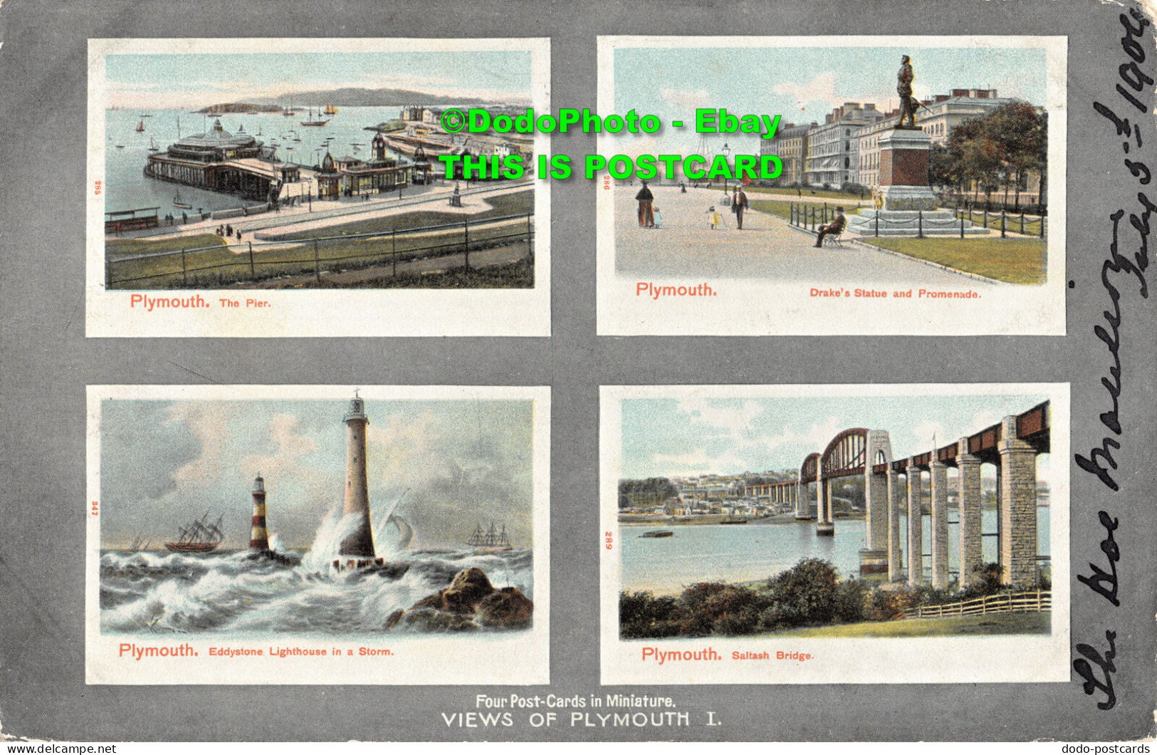 R356942 Four Post Cards In Miniature. Views Of Plymouth I. Peacock Brand. Autoch - Monde