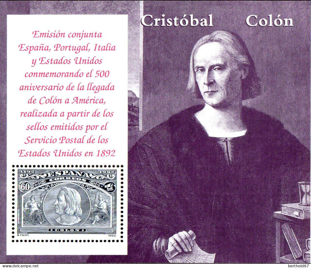 Espagne Bloc N** Yv: 56 Mi:50 Cristobal Colon - Blocks & Sheetlets & Panes