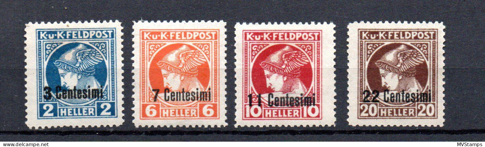 Austrian Fieldpost (Italy) 1918 Old Set Stamps (Michel 20/23) Nice MLH - Gebraucht