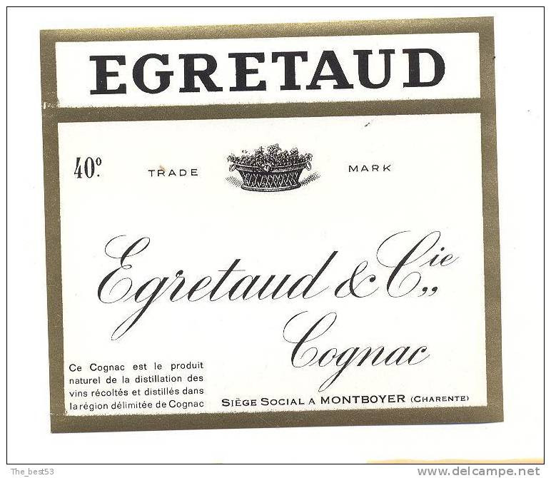 Etiquette De  Cognac    -   Egretaud - Other & Unclassified