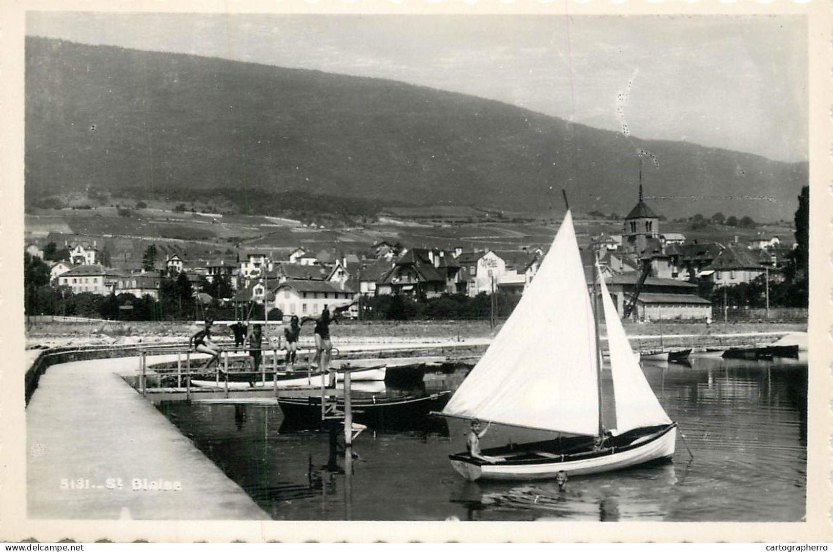 Postcard Switzerland St. Blaise Sailing Vessel - Other & Unclassified