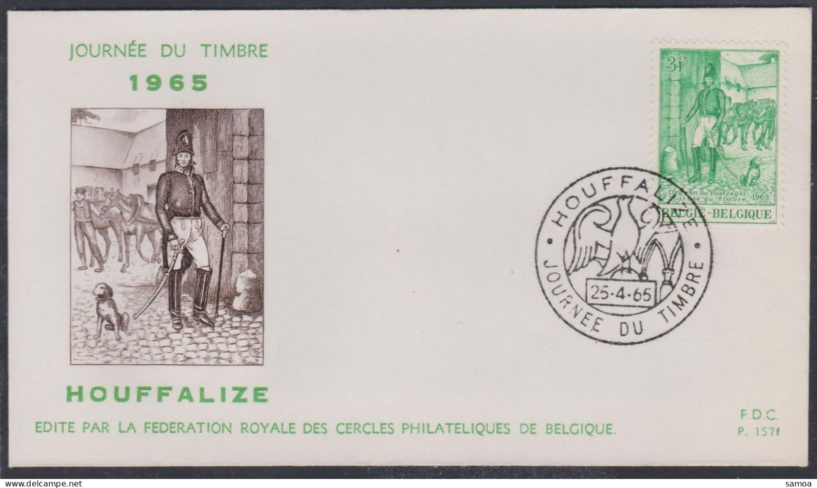 Belgique FDC 1965 1328 Journée Du Timbre Postes Chevaux Houffalize - 1961-1970