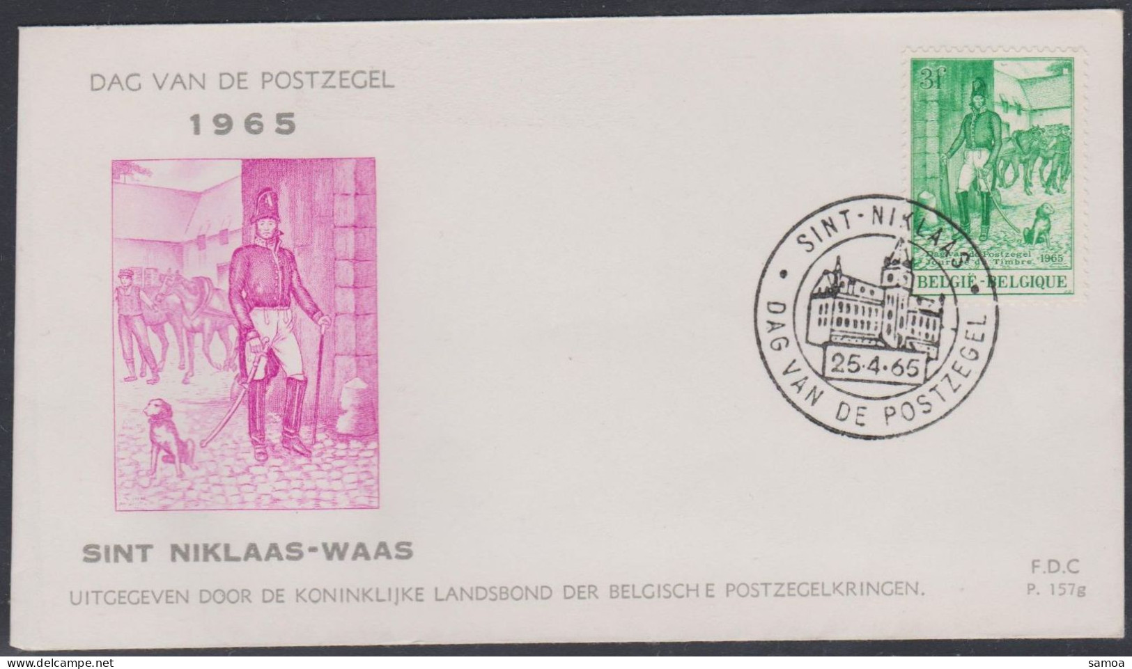 Belgique FDC 1965 1328 Journée Du Timbre Postes Chevaux Sint-Niklaas - 1961-1970