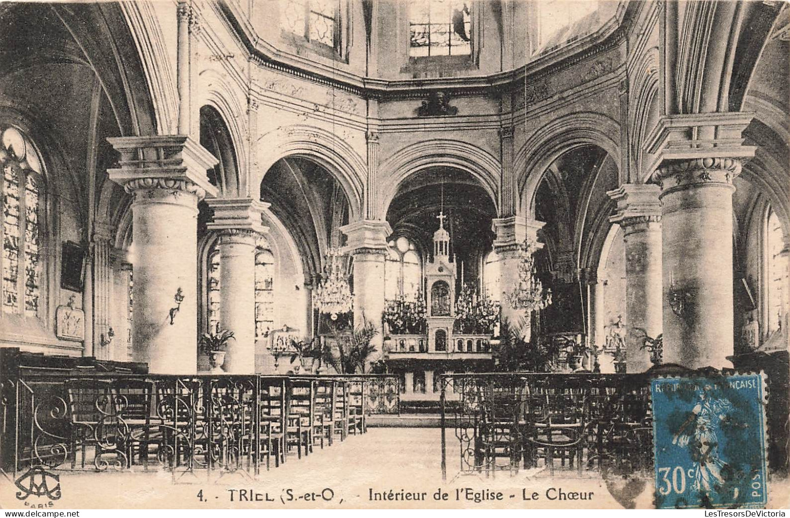 FRANCE - Triel - Intérieur De L'église - Le Chœur - Carte Postale Ancienne - Triel Sur Seine