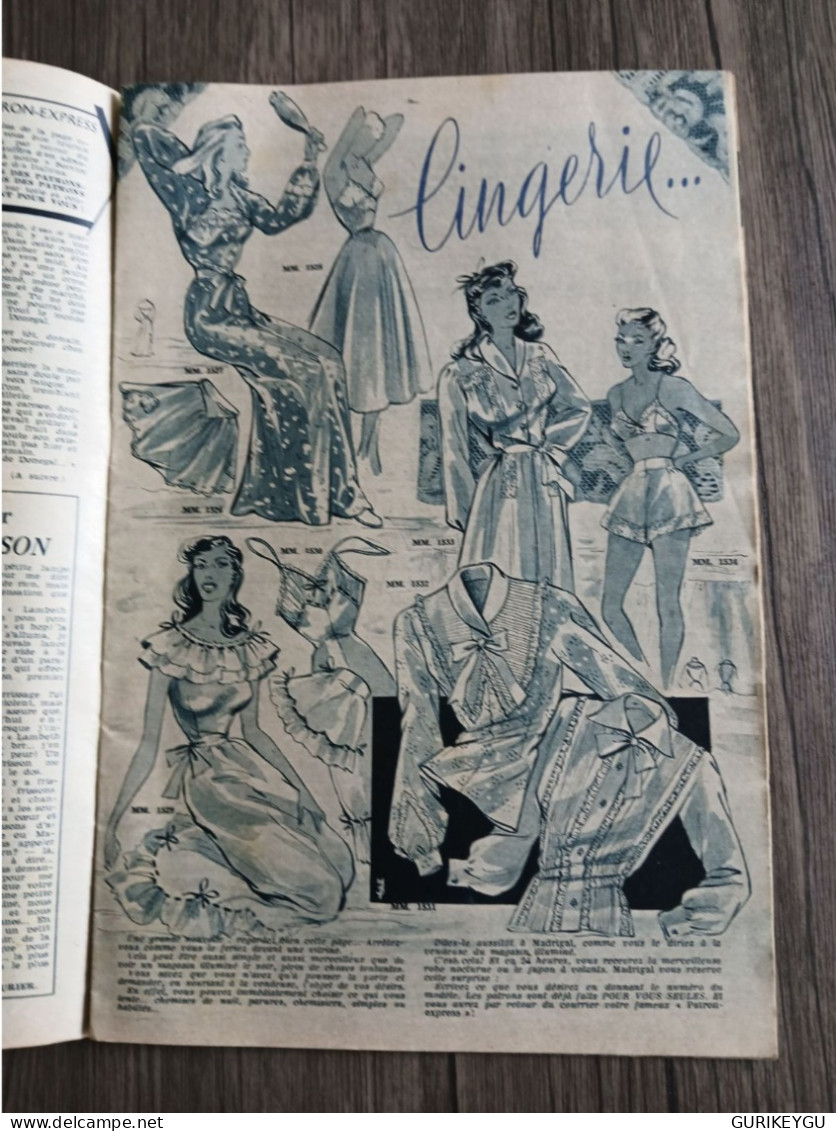 RARISSIME Revue Magazine MODE DE PARIS MADRIGAL N° 1 Lingerie 1ér Année MICHELE MORGAN HENRI VIDAL 05/01/1949 TBE - Zonder Classificatie