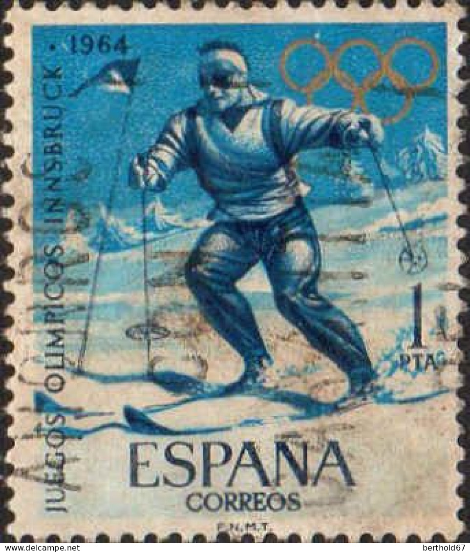 Espagne Poste Obl Yv:1281 Mi:1508 Ed:1619 Juegos Olimpicos Innsbruck Slalom (Obl.mécanique) - Usati