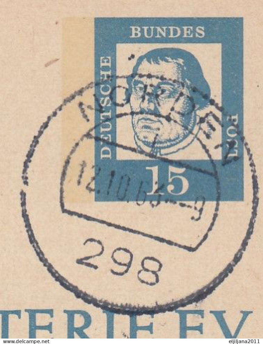 ⁕ Germany 1963 Deutsche BundesPost ⁕ FUNKLOTTERIE E.V.  2 Hamburg 1 ⁕ NORDEN Postmark ⁕ Stationery Postcard - Postkarten - Gebraucht