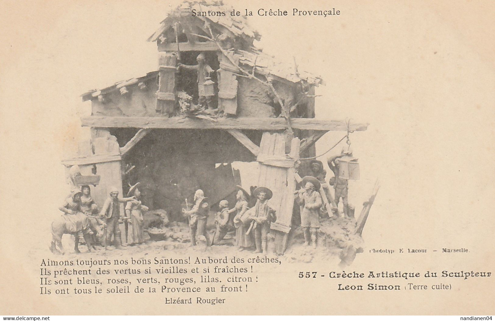 CPA - 13 -  Crèche Artistique Du Sculteur Léon  Simon - Poême Elzéard Rougier- Lacour - 557 - Non Classés