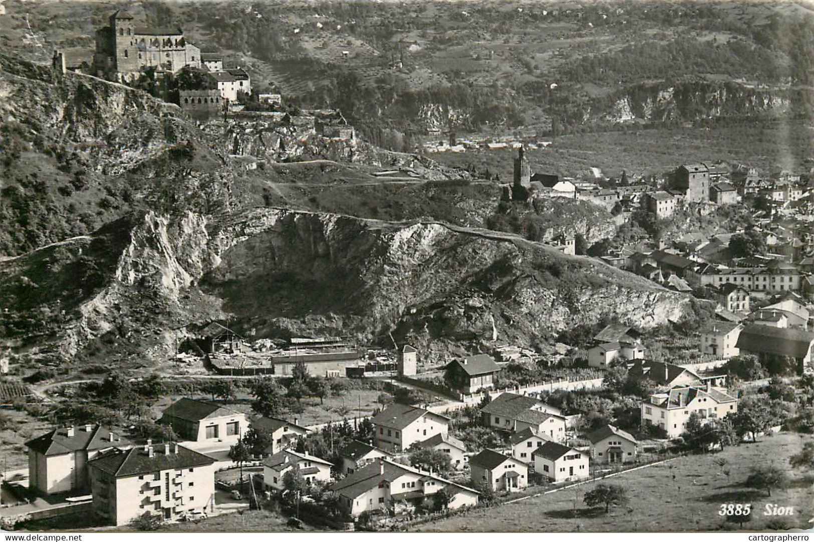 Postcard Switzerland Sion Monastery Mountain - Altri & Non Classificati