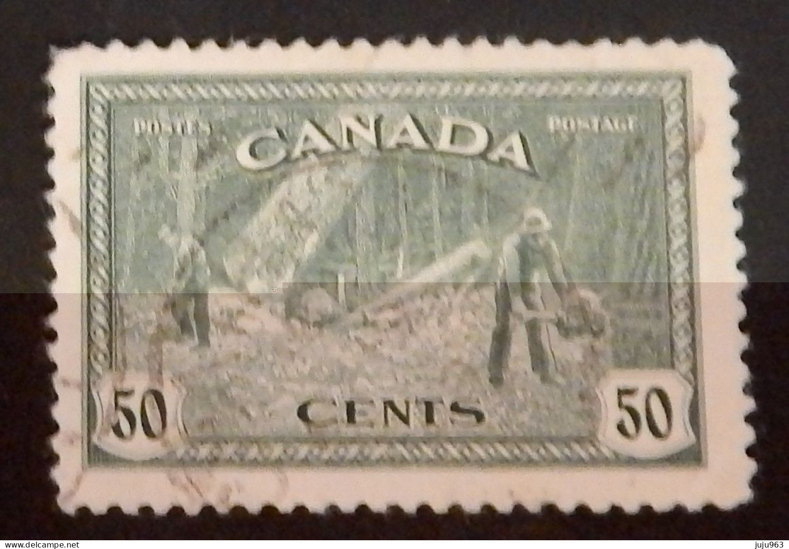 CANADA YT 223 OBLITERE "ABATTAGE D ARBRES EN COLOMBIE BRITANNIQUE" ANNÉE 1946 - Gebraucht