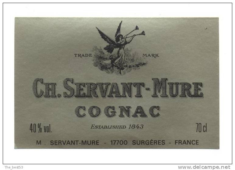 Etiquette De  Cognac  -  Servant  Mure - Autres & Non Classés