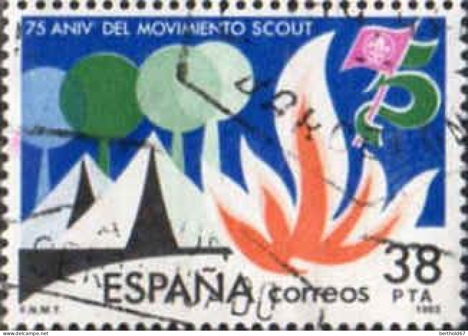 Espagne Poste Obl Yv:2333 Mi:2599 Ed:2716 75 Aniv Del Movimiento Scout (Beau Cachet) - Gebraucht