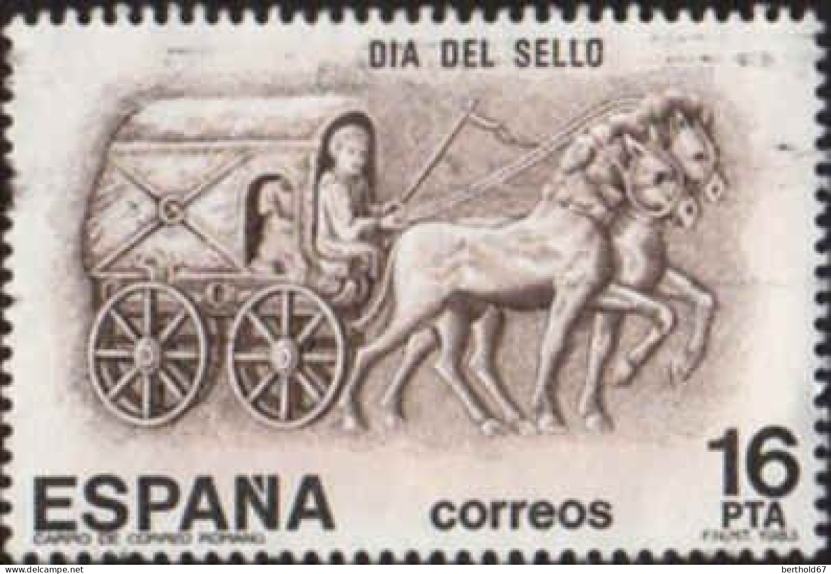 Espagne Poste Obl Yv:2338 Mi:2604 Dia Del Sello Carro De Correo Romano (Obli. Ordinaire) - Gebraucht