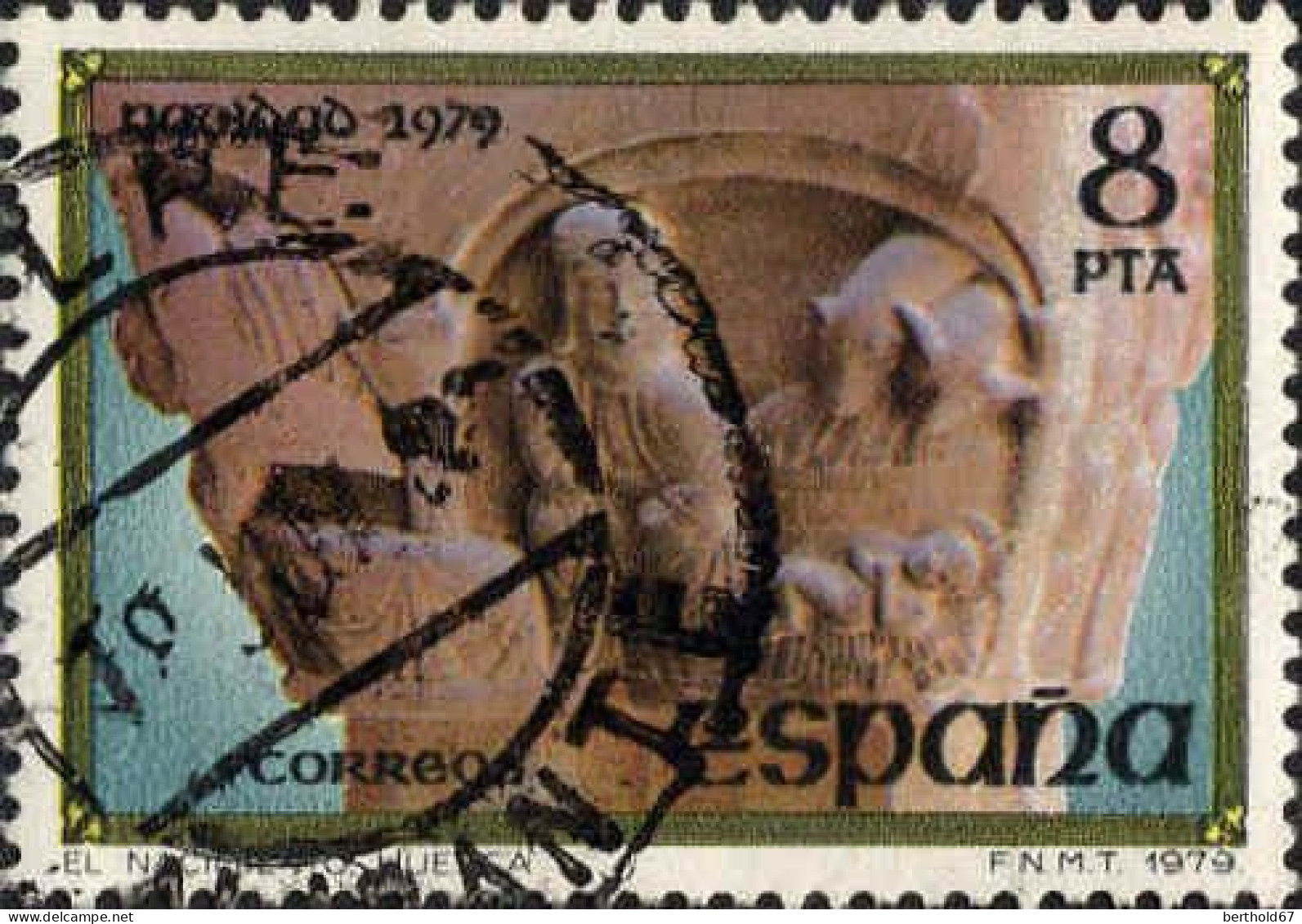 Espagne Poste Obl Yv:2196 Mi:2442 Navidad 1979 El Nacimiento Huesca (TB Cachet Rond) - Gebruikt