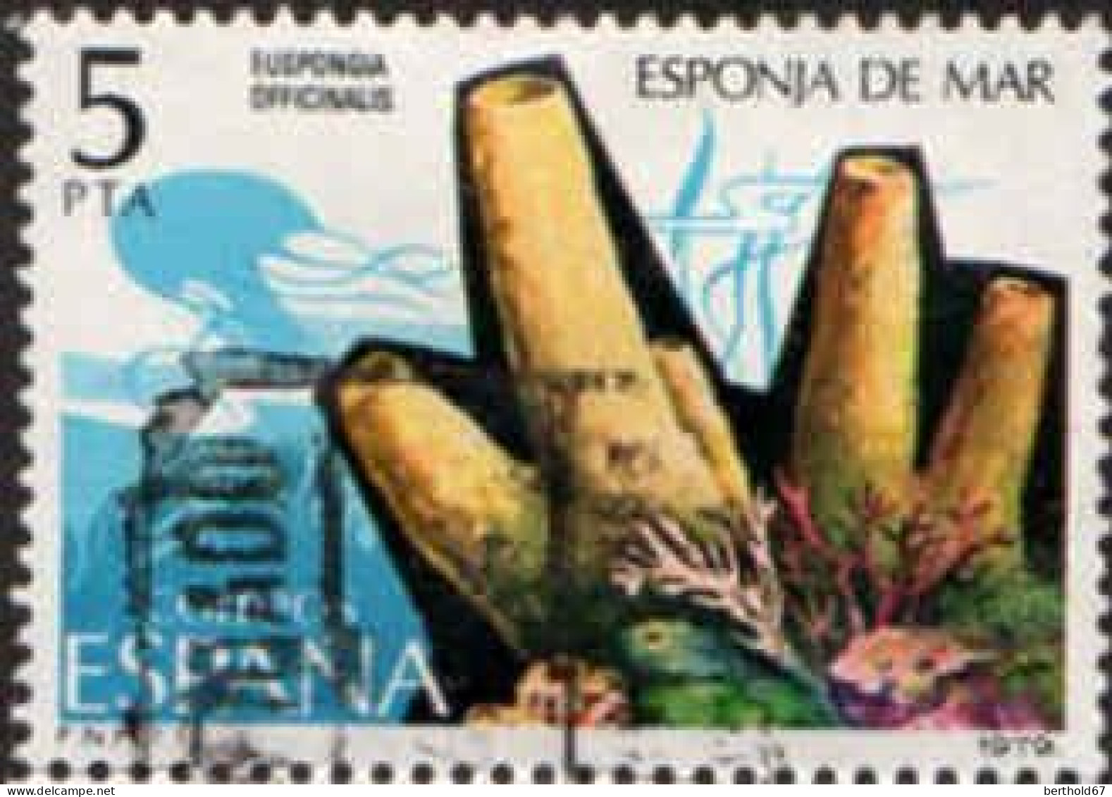Espagne Poste Obl Yv:2173 Mi:2423 Esponja De Mar Euspongia Officinalis (cachet Rond) - Usati