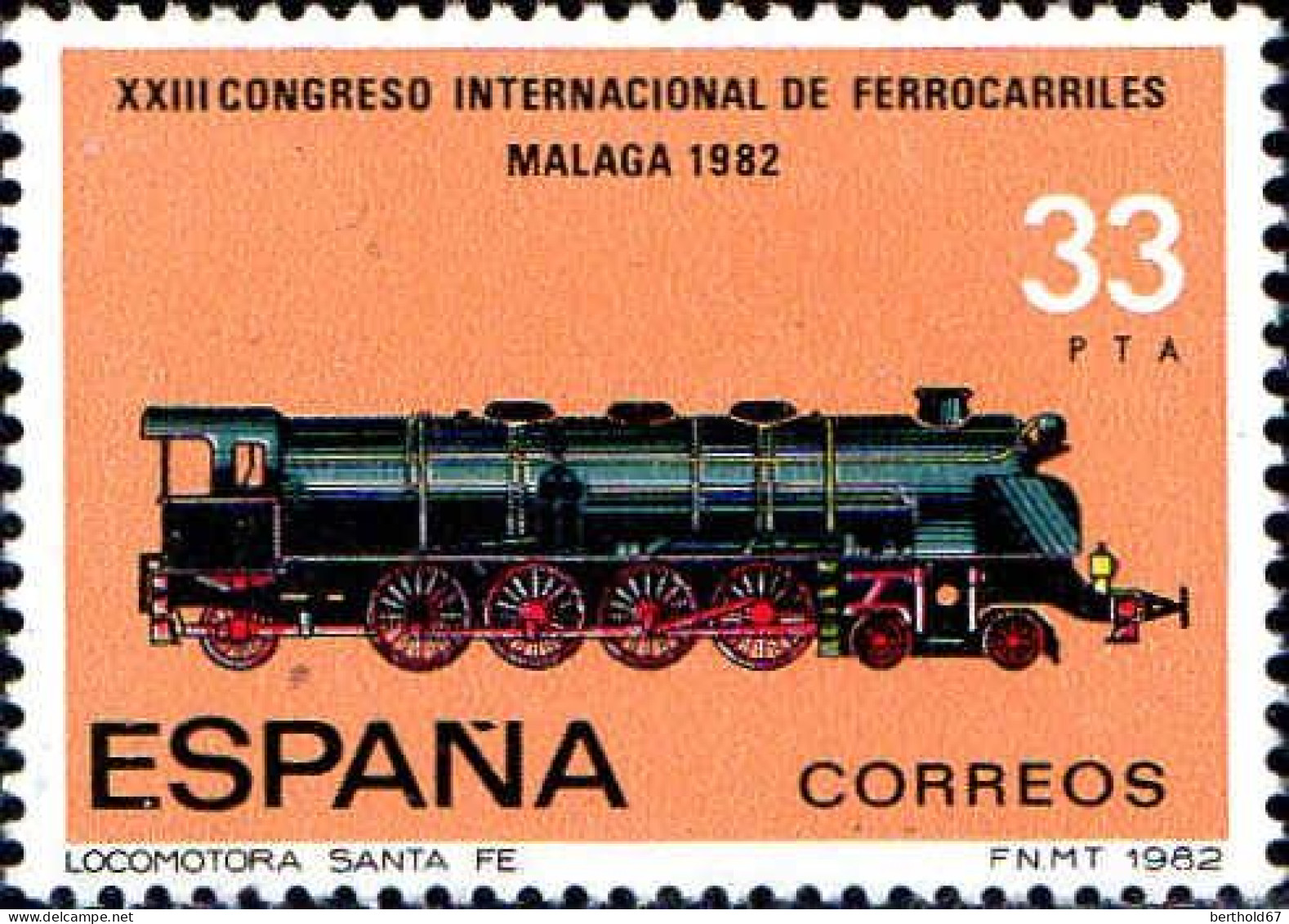 Espagne Poste N** Yv:2294 Mi:2558 Ed:2672 Locomotora Santa Fe - Ungebraucht