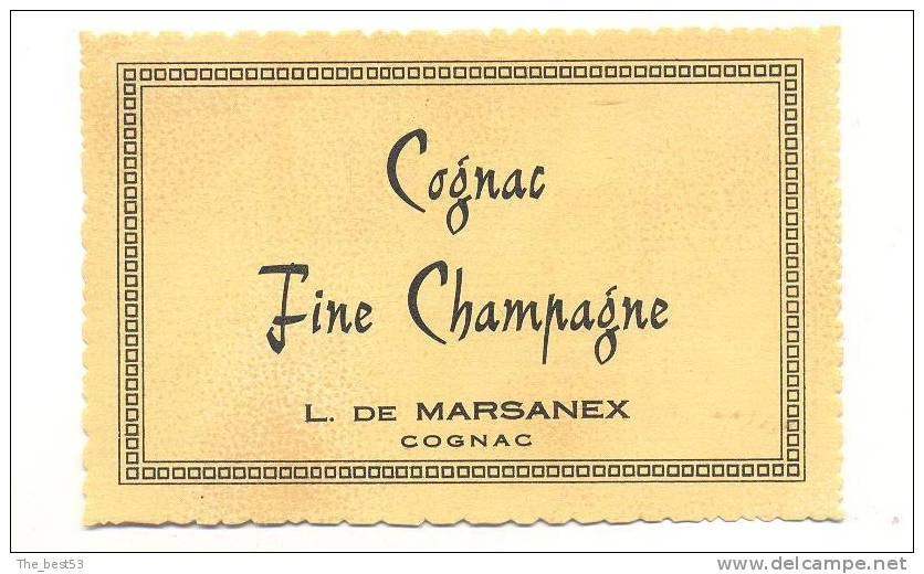 Etiquette  De  Cognac Fine Champagne  -   Marsanex - Otros & Sin Clasificación