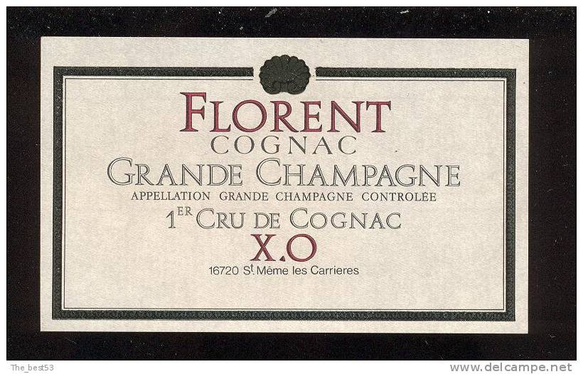 Etiquette De Grande  Champagne  - 1 Er Cru De Cognac  -  Florent - Sonstige & Ohne Zuordnung