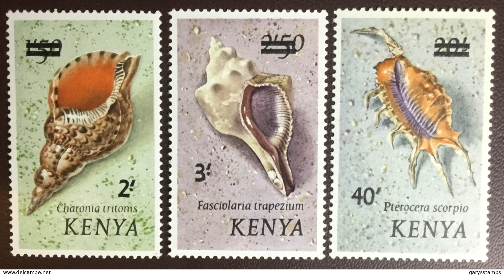 Kenya 1975 Shells Surcharge Set MNH - Schelpen