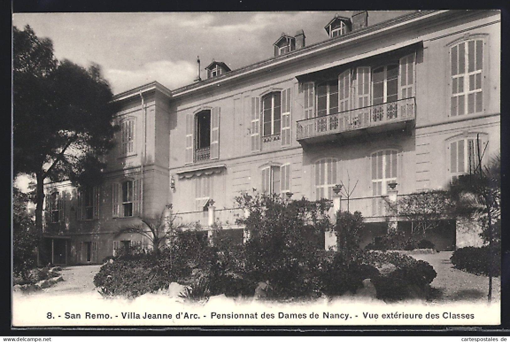 Cartolina San Remo, Villa Jeanne D`Arc, Pensionnat Des Dames De Nancy, Vue Extérieure Des Classes  - San Remo