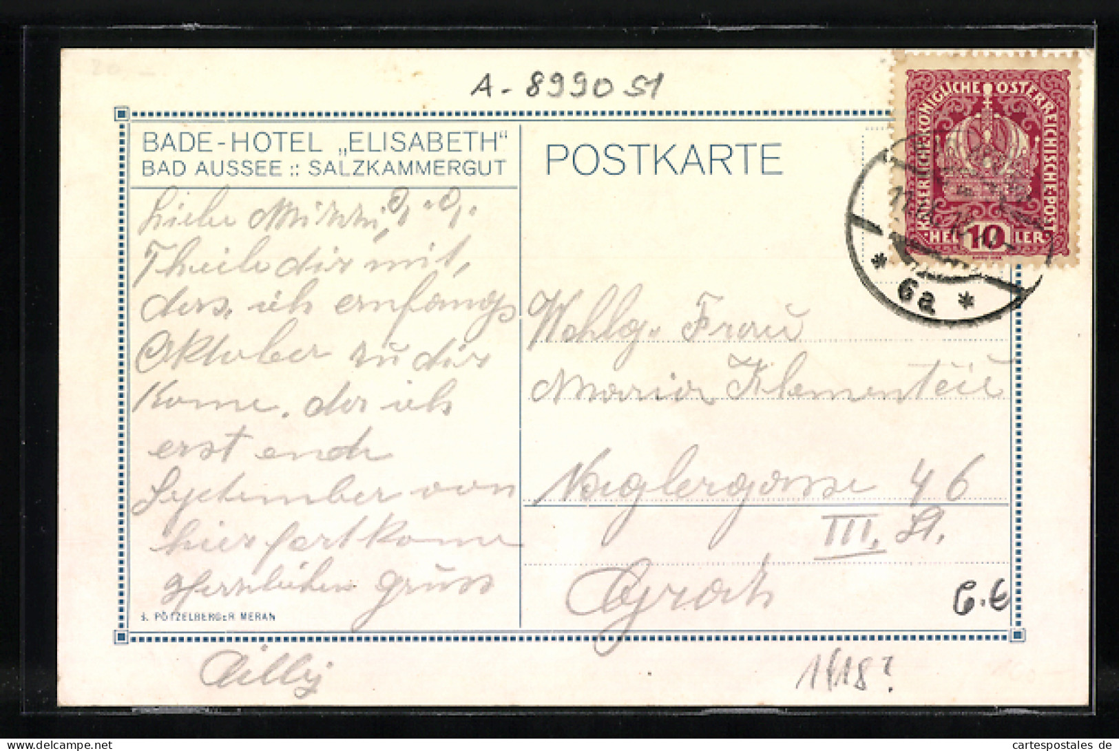 Künstler-AK Bad Aussee, Salzkammergut, Bade-Hotel Elisabeth  - Other & Unclassified