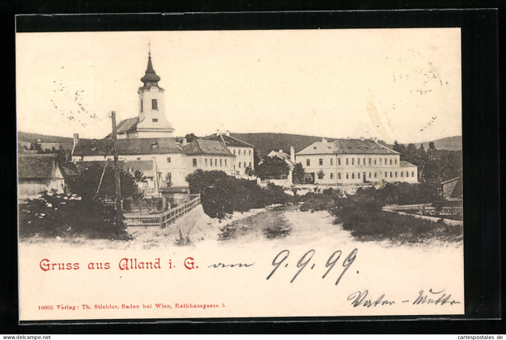 AK Alland I. G., Ortspartie Mit Kirche  - Autres & Non Classés