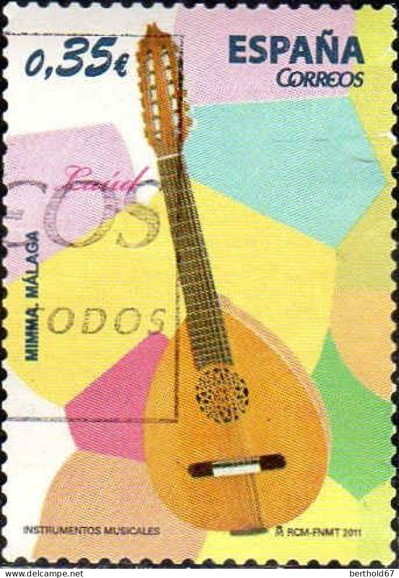 Espagne Poste Obl Yv:4285 Mi:4582 Instrumentos Musicales Laud (Belle Obl.mécanique) - Gebraucht