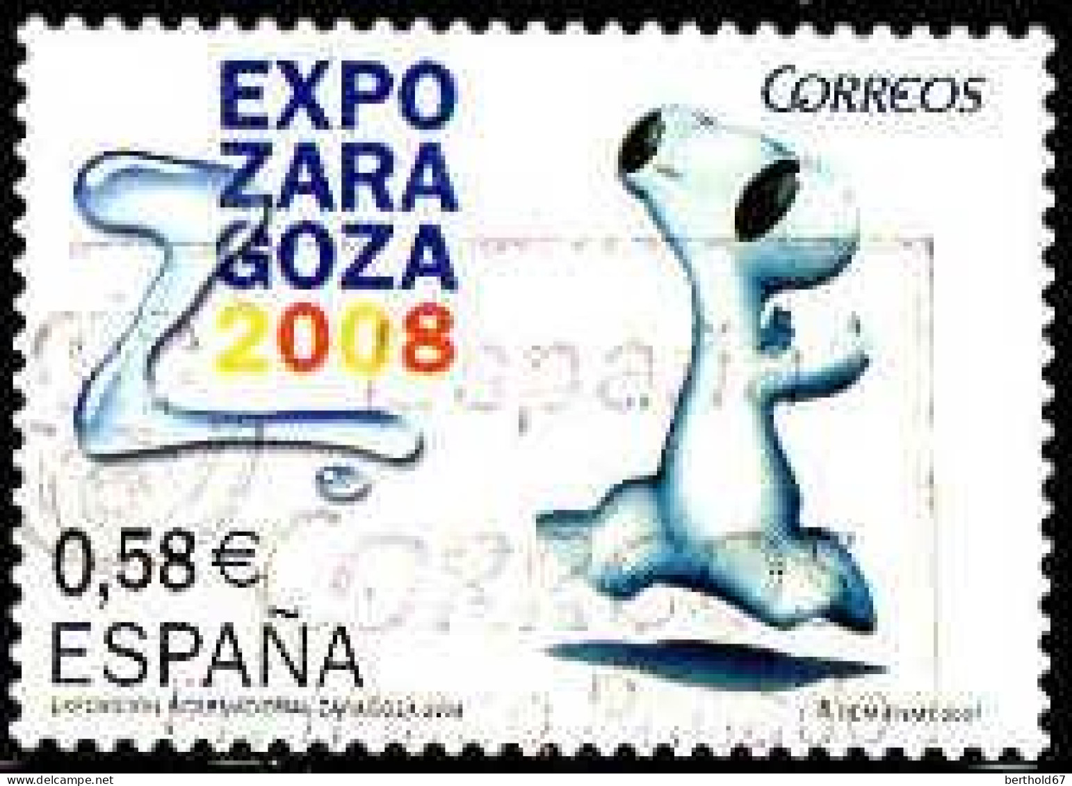 Espagne Poste Obl Yv:3944 Mi:4239 Ed: Expo Zara Goza (Belle Obl.mécanique) - Gebraucht